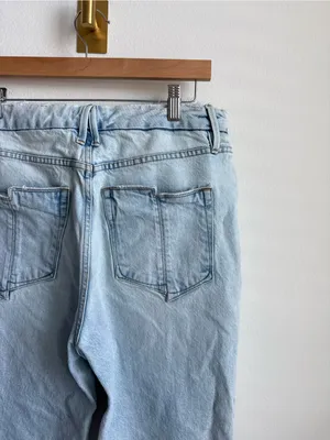 Good American Good Boy Distressed Relaxed Straight Leg Jeans Light Wash Size 31 thumbnail 8