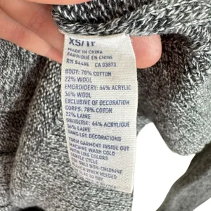 American Eagle Gray V-Neck Button Up Letterman‎ Sweater Wool Cotton Size XS thumbnail 6