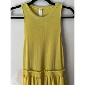 Daily Practice Anthropologie Ribbed Athletic Maxi Dress Size Medium Yellow thumbnail 5
