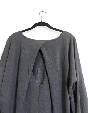 Threads 4 Thought Sweater Sz L Kelli Open Back Overlay MODAL Blend Everday Wear thumbnail 4