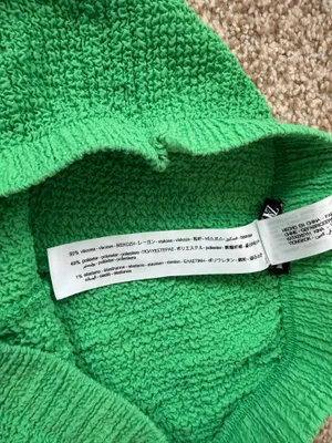 Zara Bright Green Stretch Textured High Rise Pull On Flare Pants Size Small thumbnail 7