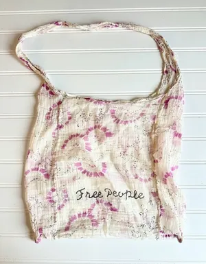 Free People Tote Shoulder Bag Lightweight Gauzy Boho‎ Hippie Cotton Shopping thumbnail 1