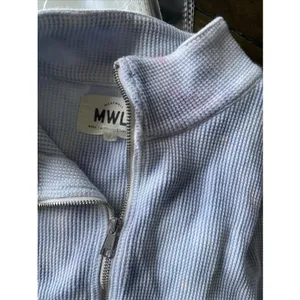 Madewell MWL Quarter Zip Pullover Womens Size S Blue Tie Dye Waffle Sweatshirt thumbnail 9