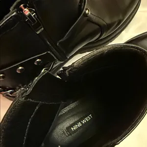 Black Leather Ankle Boots with Buckle Detail thumbnail 4
