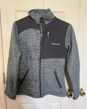 Fossa Microsoft Full Zip Fleece Jacket Womens XS Gray Space Dye Softshell Tech thumbnail 1