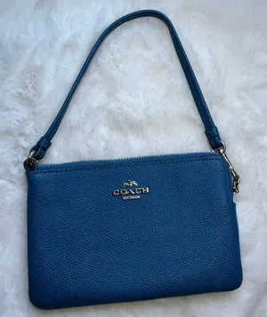 Coach Blue Corner Zipper Black Wristlet thumbnail 1