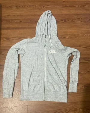 Nike Heather Gray Full-Zip Hooded Sweatshirt thumbnail 1