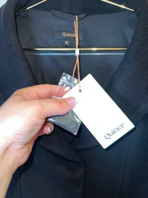 Quince Wool Cashmere Cocoon Coat Black XL NWT Minimalist Mid Length‎ Jacket thumbnail 3