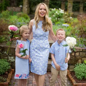 Blue Floral Sleeveless Maggy London Dress thumbnail 4