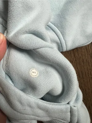 Lululemon Scuba Light Blue Half-Zip Hooded Pullover size M/L thumbnail 5