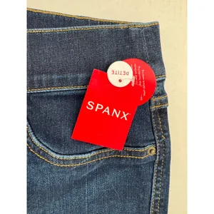 SPANX Flare Jeans Women Petite Large L/G Midnight Wash Pull On Stretch Denim NWT thumbnail 2