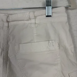 American Eagle Cargo Shorts Womens Size 2 90's Boyfriend Stretch Raw Hem White thumbnail 5
