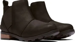 Sorel Emelie Chelsea Booties Waterproof Full-Grain Leather Slip On Black 6 thumbnail 1