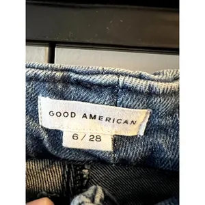 Good American Good Waist Palazzo Crop Jeans Blue Indigo 338 Size 6 28 thumbnail 6