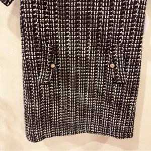 Lost + Wander Femme Forte Tweed Shift Dress in Black Ivory Size Small NWT thumbnail 9