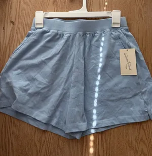 New Women’s Universal Thread Shorts Cotton Elastic Waistband Blue Xs/Small thumbnail 1