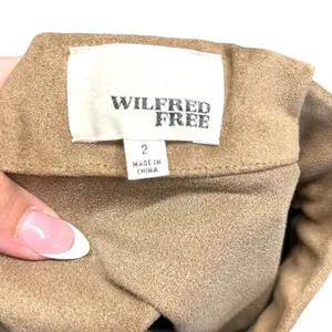 Aritzia Wilfred Free Vegan Suede Tan‎ Straight Skirt Size 2 thumbnail 4
