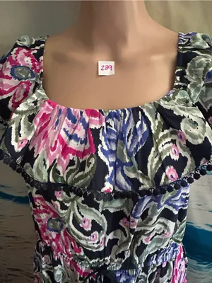 LOFT Floral Ruffle Maxi Dress in Pink, Blue & Green MD NWT thumbnail 7