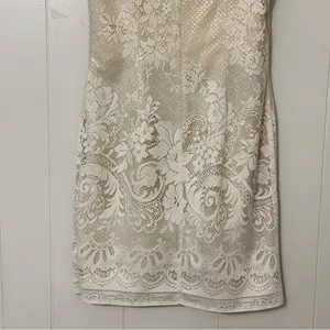 Vintage 90s Scott McClintock Petites Lace Gold Iridescent Bridal Dress 8 Wedding thumbnail 8