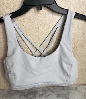lululemon athletica Light Gray Crisscross Strappy Sports Bra thumbnail 1