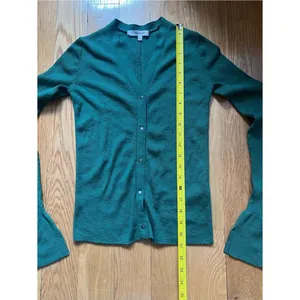 Madewell Merino Wool-Silk Blend Cardigan Sweater Mallard Green Size XS thumbnail 8