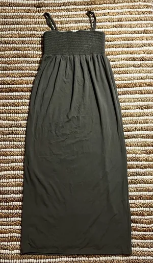 Olive Green Smocked-Top Maxi Dress thumbnail 1