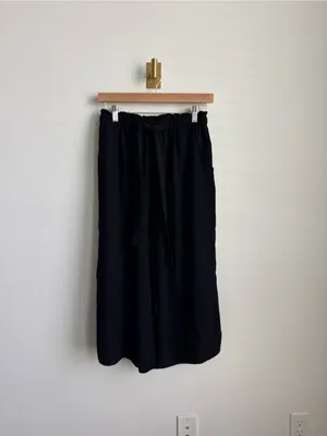 BP. Black Wide Leg Cropped Culotte Pants Paperbag Waist Small thumbnail 5