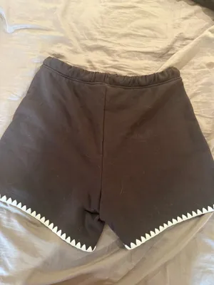 Primark brown short sleeve and shorts oversized set with white hemming thumbnail 3