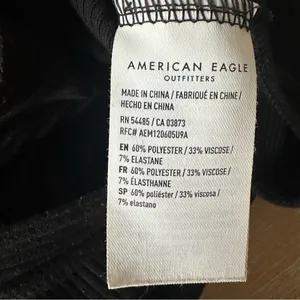 American Eagle Black Ribbed Henley Bodysuit thumbnail 5