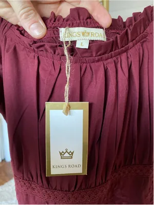 Kings Road Corset Maxi Dress Burgundy Embroidered Cottagecore Renaissance Boho L thumbnail 5