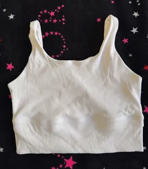 Nike White Ribbed Tank Top thumbnail 1