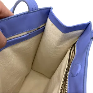 BAGGU Medium Leather Retail Tote Bluebell thumbnail 11