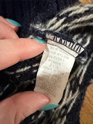 Vintage L.L. Bean Snowflake Wool Nordic Winter Cardigan Sz XL thumbnail 6