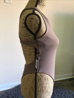 SXA Sleek Taupe High Neck Swimsuit thumbnail 2