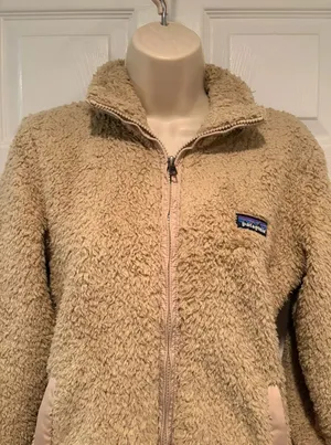Patagonia Los Gatos Teddy Fleece‎ Zip Jacket Womens S Beige Tan 25210 FA14 thumbnail 1