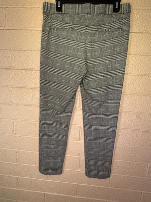 Amanda+ Chelsea Plaid Straight-Leg Dress Pants in Black and White thumbnail 2