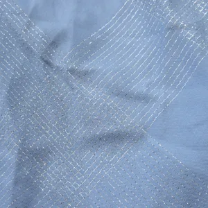 NWT Hill House Nesli Nap Dress in Light Blue Glitter Check Smocked Midi S thumbnail 4
