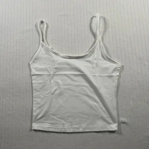 Women's Crop Cami Tank Top White Size XS Spaghetti Strap Scoop Neck Basic thumbnail 2