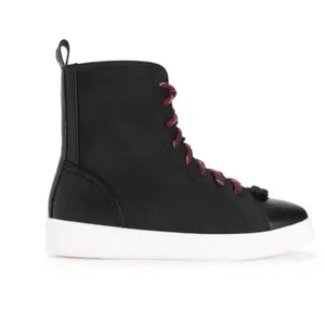 MUK LUKS Women's Black Faux Leather High‎ Top Lace Up Sneakers Size 9 thumbnail 3