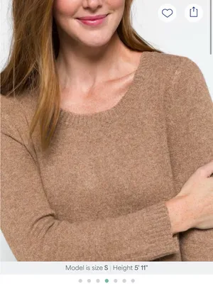 Market & Spruce Heathered Brown Scoop Neck Sweater size small. thumbnail 4