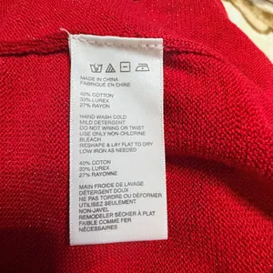 Free People Red Metallic Lurex Mock Neck Belted Ribbed Sweater Mini Dress Small thumbnail 8