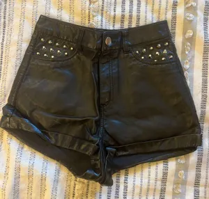 Divided High Waisted “Leather” Shorts thumbnail 1