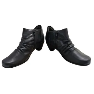 Naot Leather Ankle Booties Black Heeled Boots Side Zip size 41 US 10-10.5 thumbnail 3