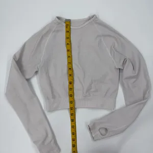 Gym Top Crop Top Long Sleeve Tee Round Neck Cropped Fitted Blouse Shirt Sport Top thumbnail 6