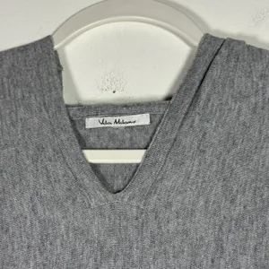 Vila Milano Womens Grey V-Neck Batwing Sleeve Hooded Knit Sweater Top‎ Size S thumbnail 6