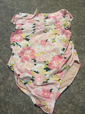 Isabel Maternity by Ingrid & Isabel Pink Floral One-Piece Swimsuit thumbnail 1