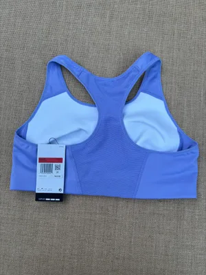 Nike Classic Swoosh Futura Women’s Size L Lilac Ice Sports Bra Unpadded NWT thumbnail 4