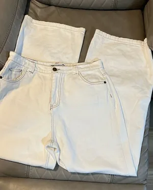 Princess Polly Off-White Straight Leg Jeans thumbnail 1