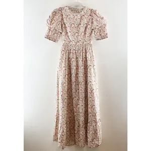 o.p.t One Pretty Time Hayden Puff Sleeve Open Back Floral Maxi Dress Pink Small thumbnail 4