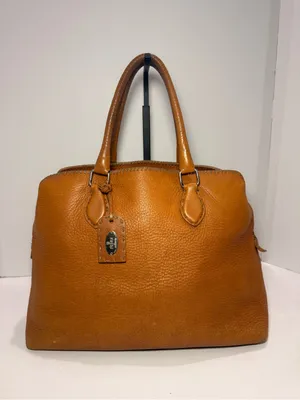 Vintage Fendi Selleria Pebbled Leather Satchel – Cognac Brown thumbnail 2